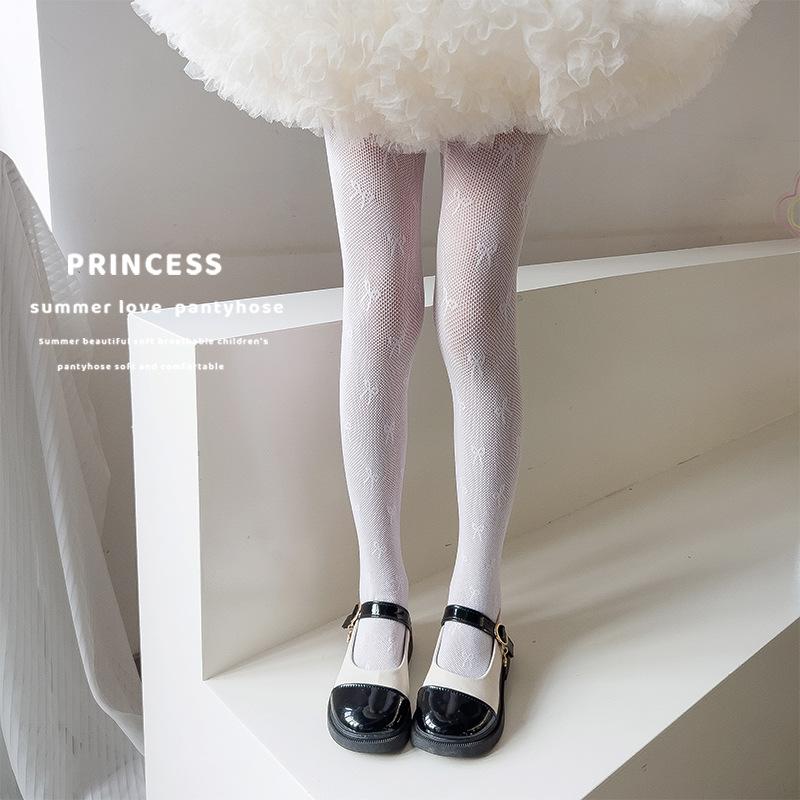 Детские колготки для девочек Ins, однотонные однотонные колготки с сердечком и пшеничным узором для маленьких девочек, весенне-летние тонкие сетчатые колготки для малышей