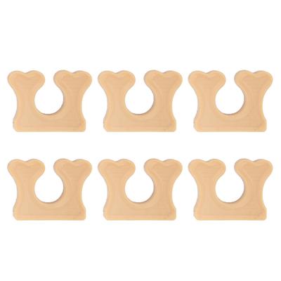 6 шт. Индивидуальные разделители для пальцев ног Мягкий силикон Корректируют пальцы ног Облегчение боли в стопе Инструмент для разделения пальцев Хаки