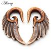 Alisouy 2pcs Unique Spiral Acrylic Heart Wing Feathers Women Ear Plugs Tunnels Taper Stretcher Expander Piercing Body Jewelry