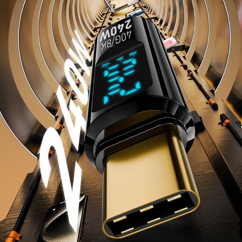 Быстрый 240 Вт Type-C Коннекторы Высокомощный USB C Адаптер Со Светодиодным Индикатором Поддерживает 8K60Hz Видео И 40Gbps Передачу Данных