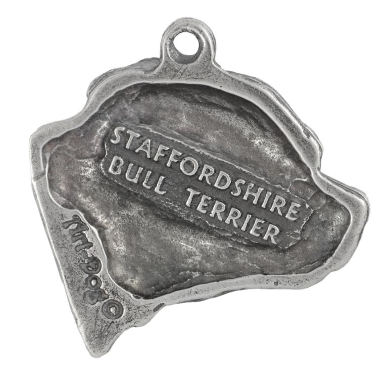 Стаффордширский бультерьер, Staffy III - посеребренная подвеска в виде собаки, украшение для сумки, подвеска на рюкзак от бренда Art-Dog