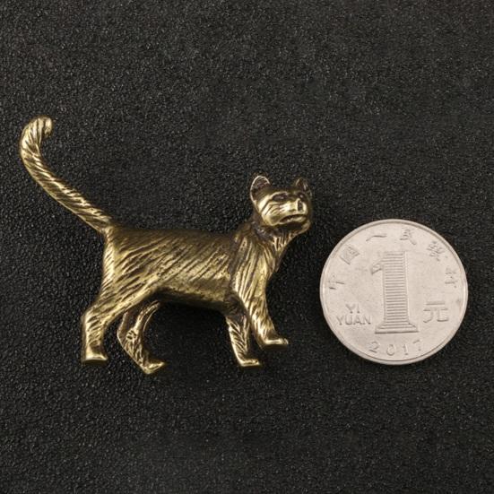 Статуэтка кошки Изысканная работа Ручная работа Металлические милые фигурки маленьких животных Миниатюры Украшения для дома Аксессуары AVE