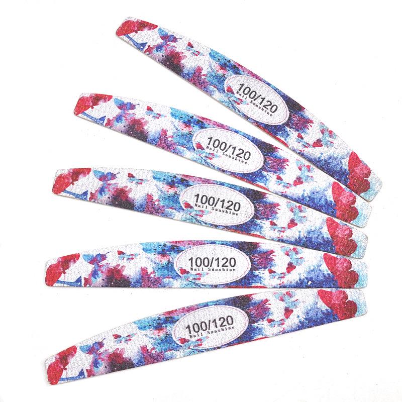 Пилка для ногтей в форме полумесяца с принтом бабочек - Тонкая деревянная щепка, инструмент для придания формы и шлифовки маникюра