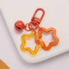 Hollow Five-Pointed Star Bell Pendant Car Hanging Keychain Candy Color Bag Keyring Diy Jewelry Making Key Ring For Women Girl