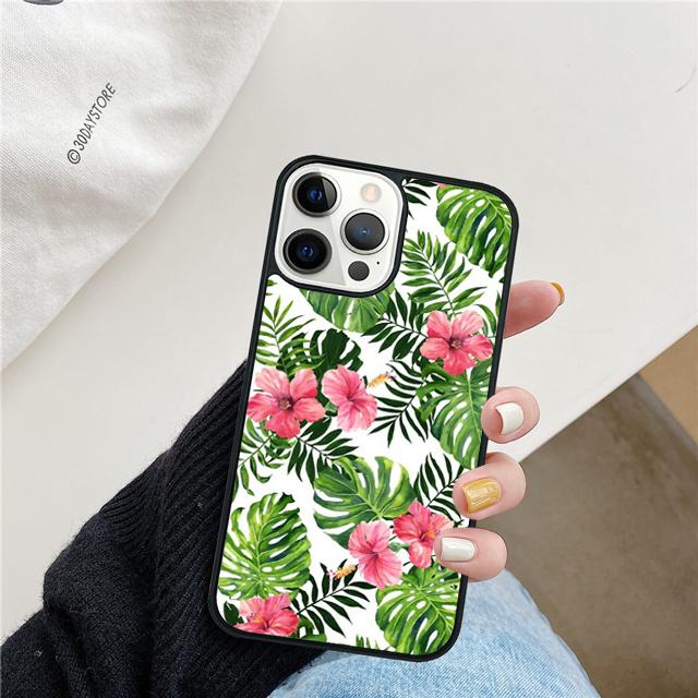 Monstera Flower Tropical Green Leaves Phone Case Cover for iPhone 17 Air 16 15 14 13 11 12 Pro Max PlusS Coque