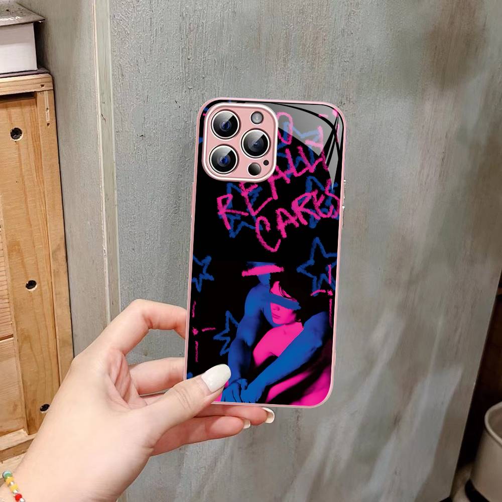 Розово-голубая ТВ-девочка Для IPhone 14 13 12 Mini 11 Pro XS Max X XR 14 Plus Закаленное стекло