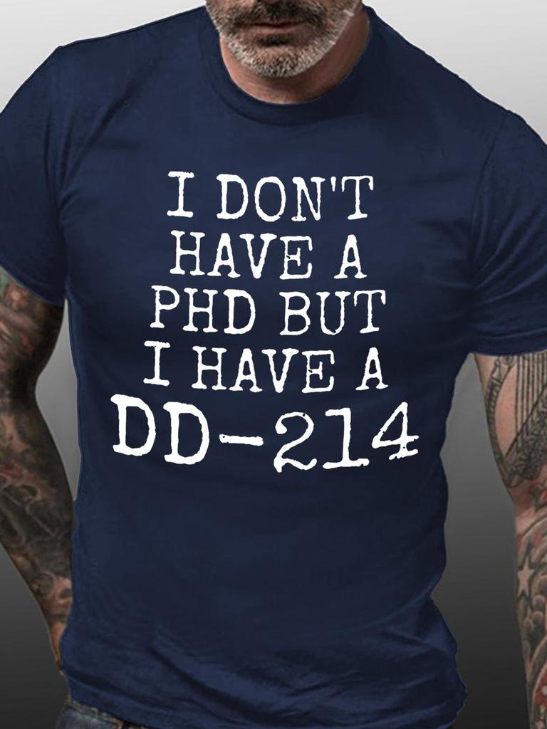 Dd214 Veteran Unisexs Short Sleeve Tshirt Funny Crew Neck Text Tee Shirts