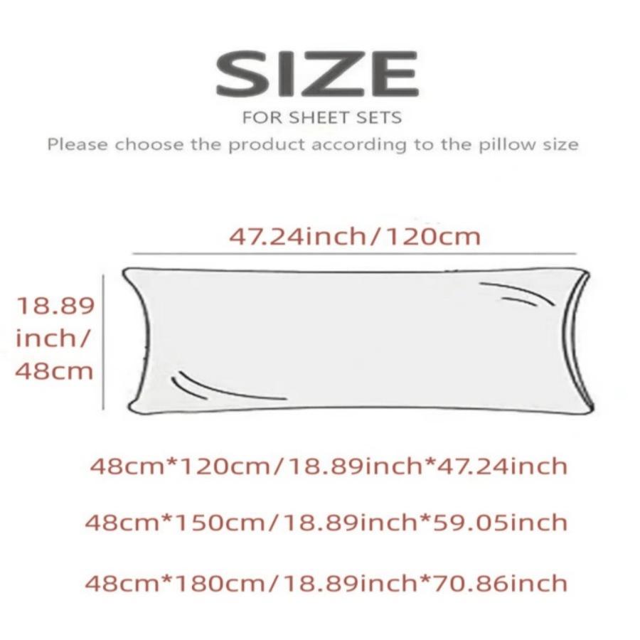 solid- washed double long pillowcases, couple pillowcases 48*100cm, 120cm, 150cm, 180cm (without core)