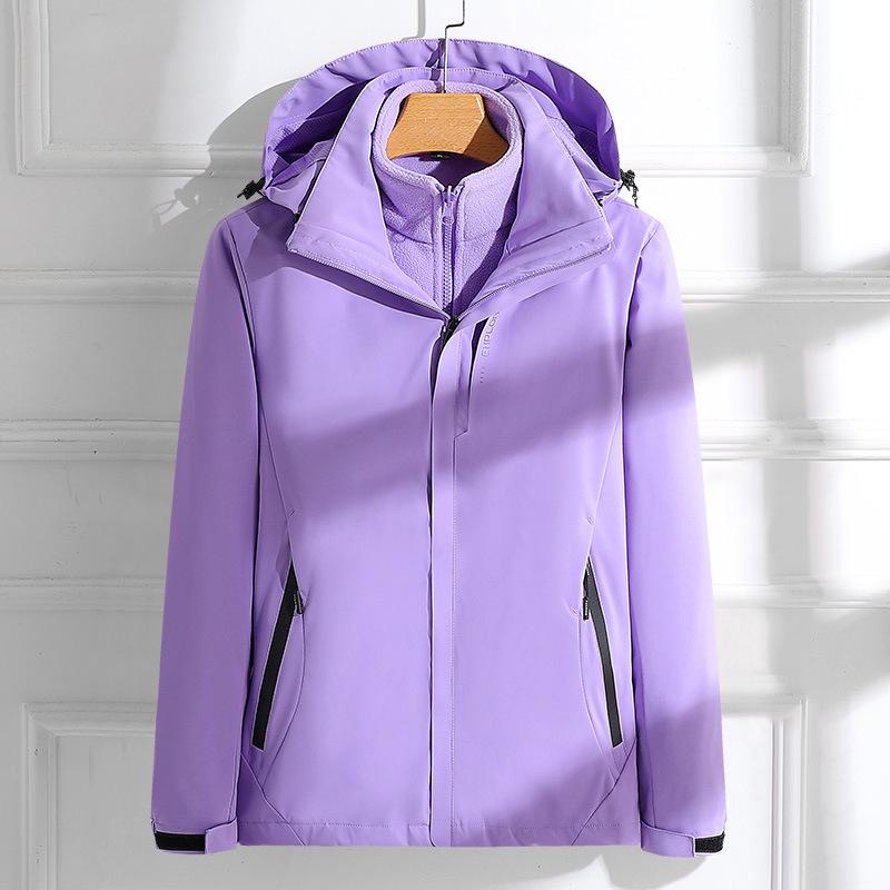 Couples' 3-in-1 Detachable Coat: Fleece-Lined, Windproof, Waterproof for Autumn/Winter Outdoor Adventures