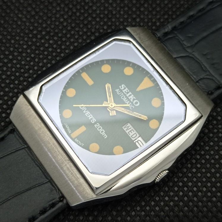 СДЕЛАНО В ЯПОНИИ SEIKO МУЖСКИЕ АВТОМАТИЧЕСКИЕ ЧАСЫ С ЗЕЛЕНЫМ ЦИФЕРБЛАТОМ a417060-2