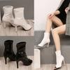 Women's Shoes 2024 High Quality Slip-on Women's Boots Fashion Pleated Office and Career Sexy Pointed Zapatos