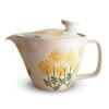 Teapot with 240ml for Hasami Made In Yellow J-kitchens Kunzan-yaki Strainer, Capacity, 1-2 People, Ware, Japan, Wildflowers,