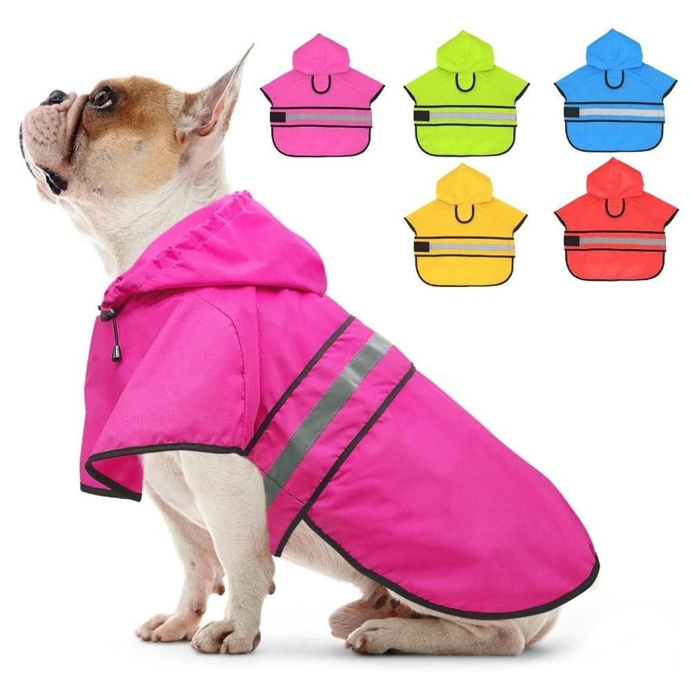 High Visibility Dog Hooded Raincoat Waterproof Pet Rain Jacket Dog Rain Cloak Labrador Retriever