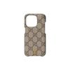 Gucci Защитный чехол Ophidia Canvas для iPhone 15 Pro, мужской, бежевый, эбеновое дерево (унисекс) Аксессуары для сумок