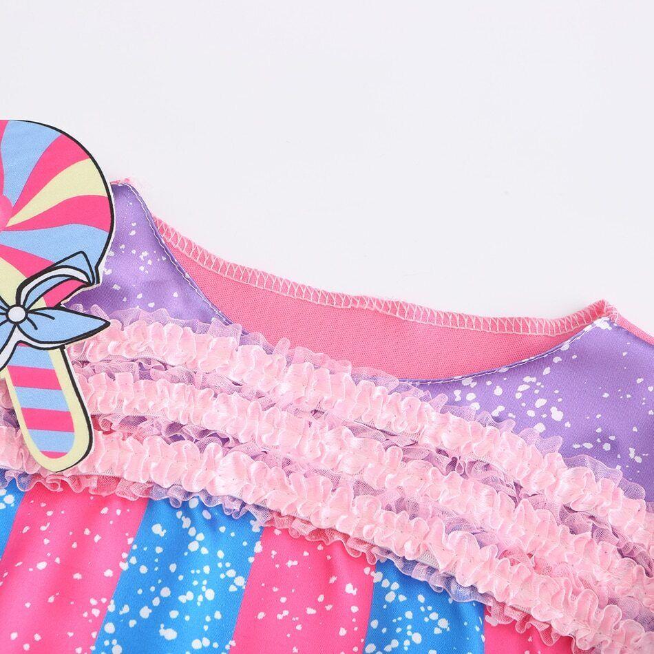 Featured One Sleeve Candy Costume for Kid Lovely Sugar Lollipop Role Play Apparel Purim Party Dress up Girl Nice Carnival Outfit