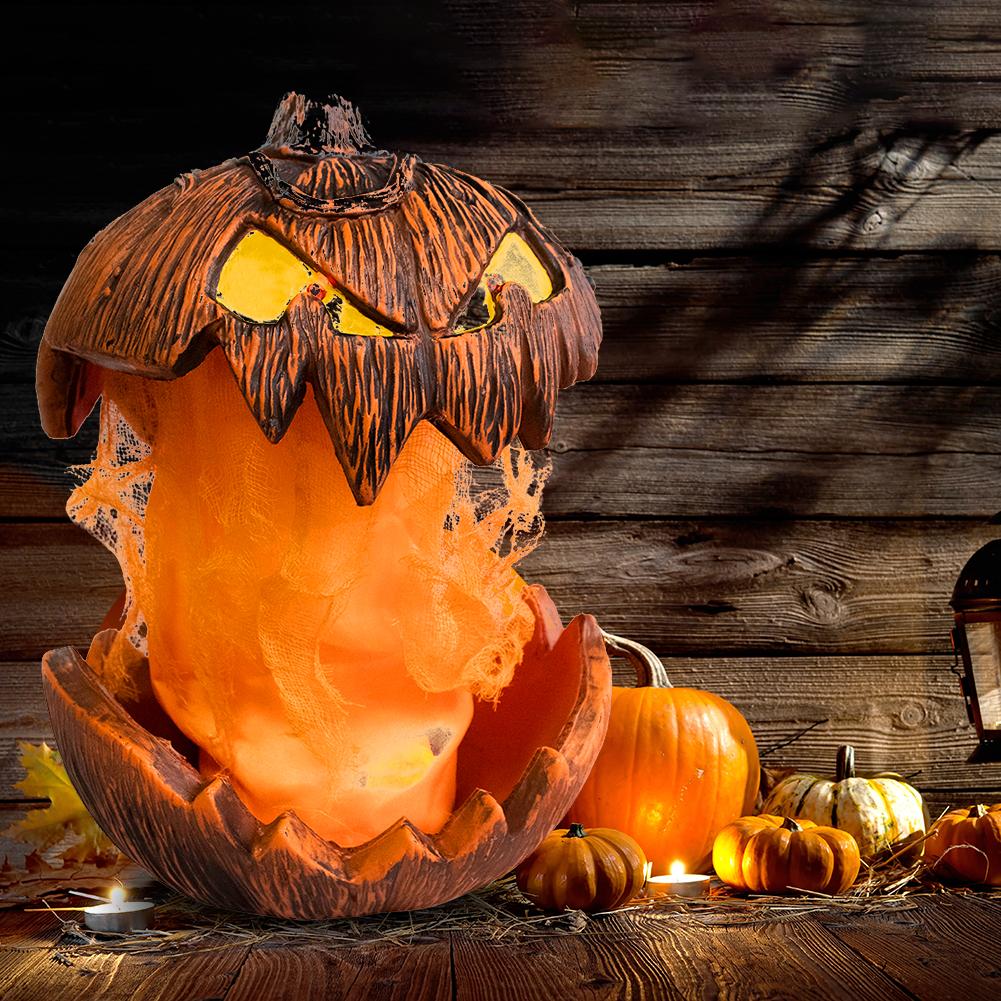 Unique LED Devil Pumpkin Lantern Halloween Sound Pumpkin Lighting Vintage Pumpkin Halloween Lights Halloween Evil Pumpkin Lamp