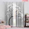 2D плоская печать 2 шт. Занавеска Белое цветущее дерево Защита приватности Использование для комнаты, украшения для вечеринок