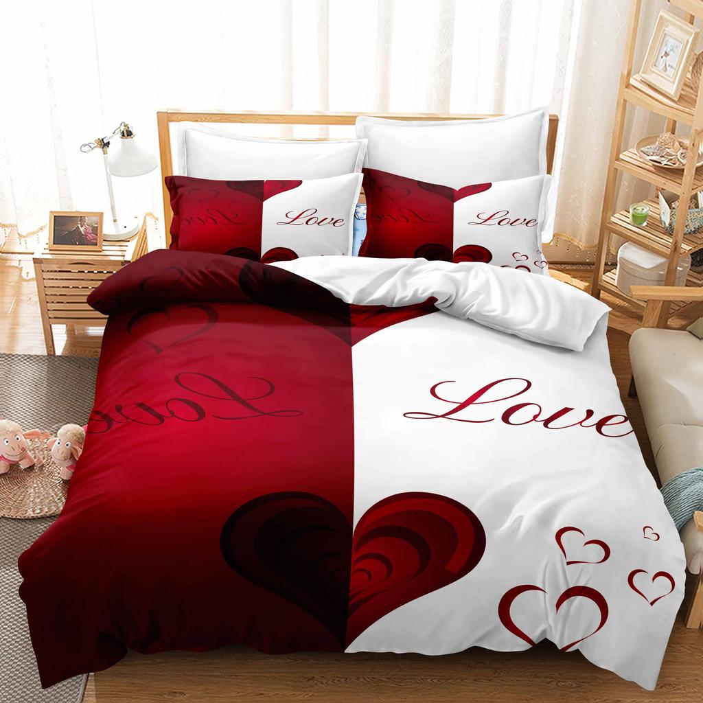 3D комплект постельного белья «Современная романтическая любовь» для молодоженов, одеяло и наволочка AU240 * 270, супер размер, комната для пары, мягкое украшение для дома