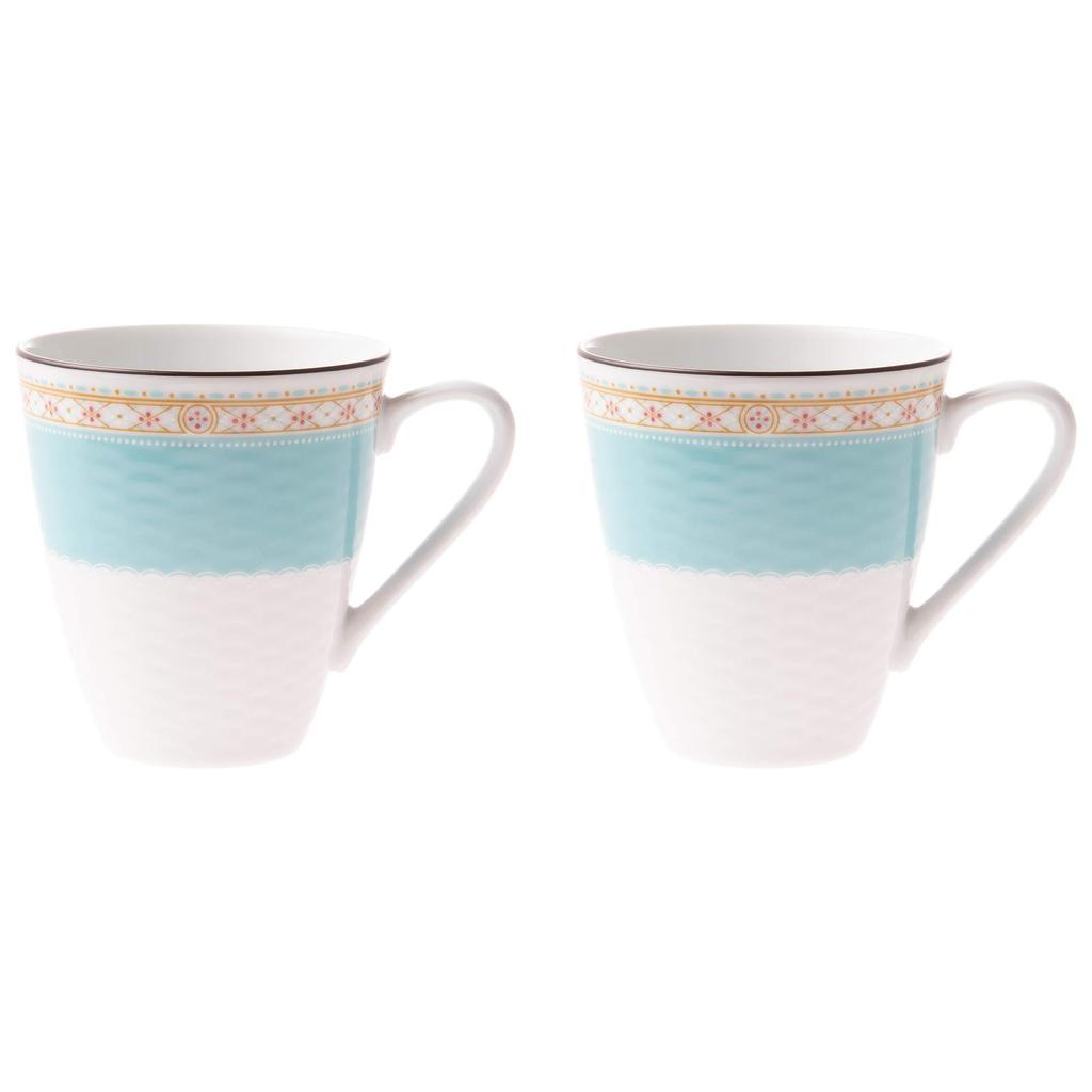Кружка Noritake 295 куб. см, синяя, гудящая, безопасная для микроволновой печи, 2 шт., тонкий фарфор (Парный набор) П5355Л/1645