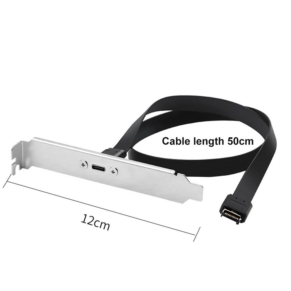 20Gbps 100W PD 4K Video Type‑E to USB‑C Female Adapter Cable USB3.2 Gen2 Front Panel Converter With Panel Mount Screw 30/50CM