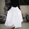 25 Small Warm Spring-Summer All-Cotton Irregular Swing Long Skirt, Literary Cotton-Linen Half-Body Skirt with Elastic Waist, Retro Style