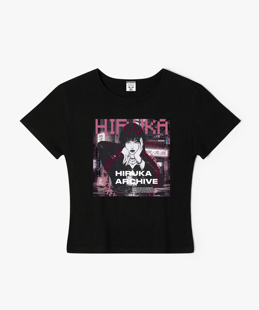 Женская приталенная футболка с коротким рукавом Hilukaakaibeu Shizuka Kuro