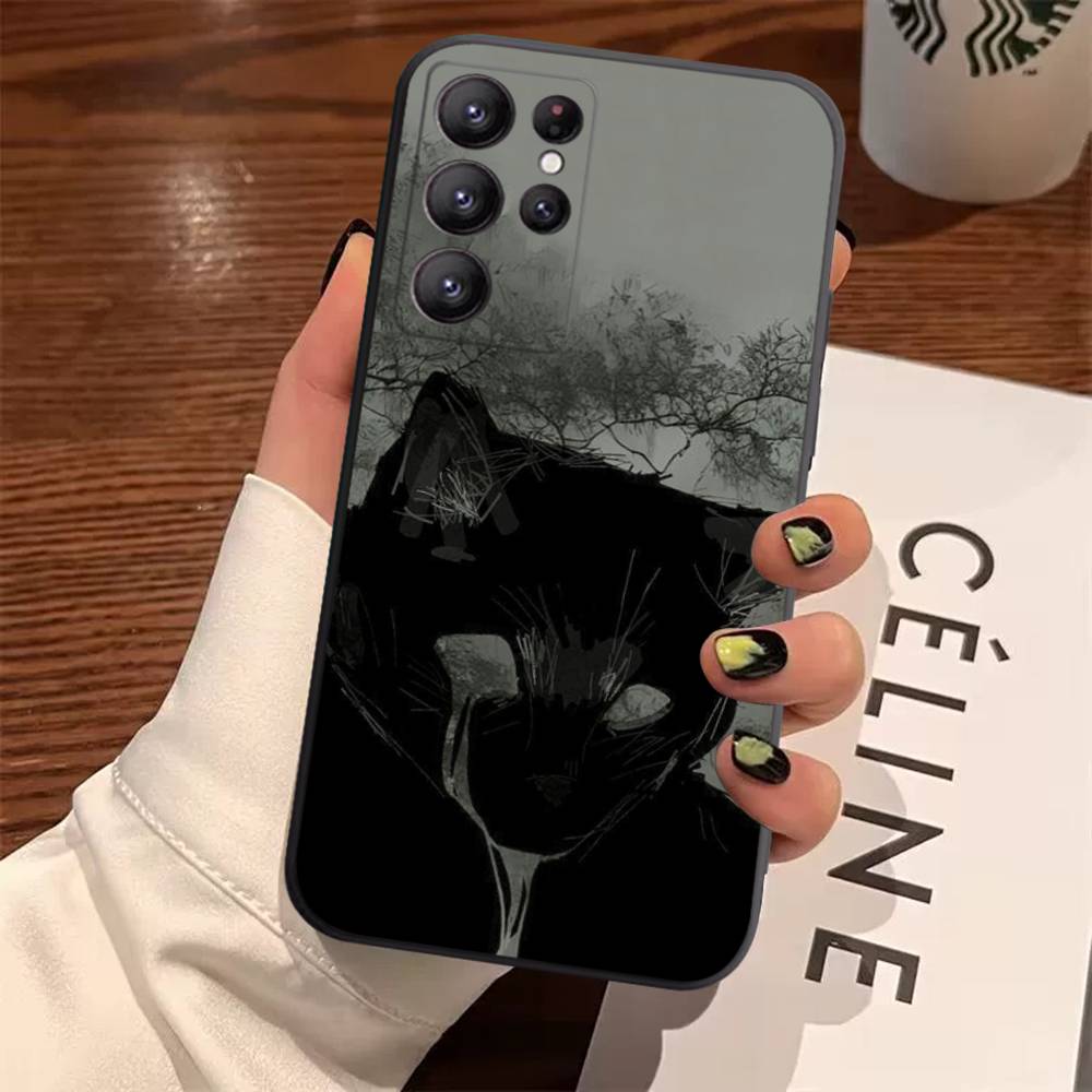 Темный Забавный Чехол-Кот Монстр Для Samsung Galaxy Case S25 S23 S22 S21 S30 S20 S10 Ultra Plus FE Мягкое ТПУ Покрытие