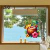 Temporary Window Sticker Summer Beach Cling Reusable Coconut Drink Pineapple Flower Static PVC Wall Removable Hawaiian Tropical Theme Glass Decals for