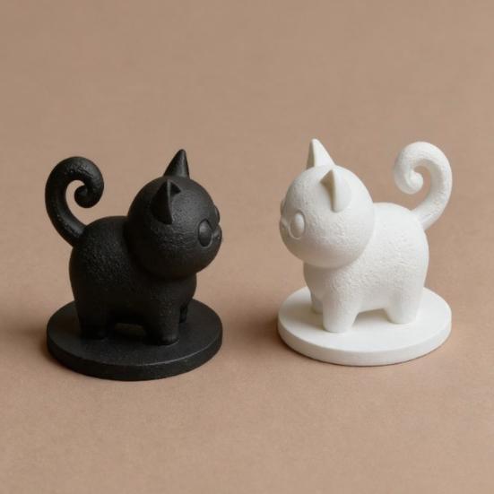 Милая 3D-печатная фигурка кошки, Маленькая мультяшная статуэтка котенка для офисной полки, Рабочего стола, Дома, Декора автомобиля, Коллекционные подарки для любителей кошек