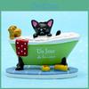 Black Cat Taking A Bath In The Bathtub Resin Ornament For Bathing Scene Photography And Gift Displays