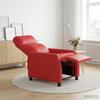 Recliner Chair Red Artificial Leather