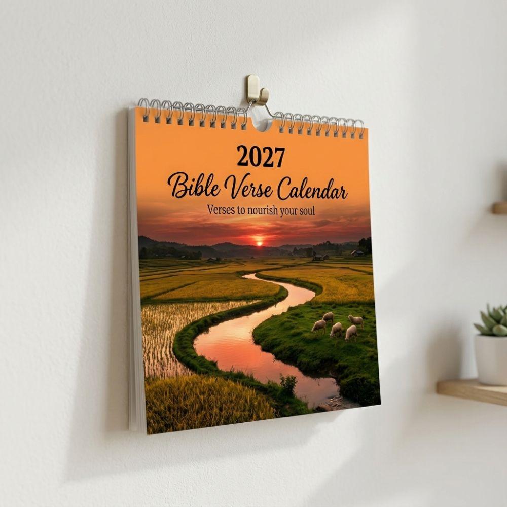 Jesus Christ Theme 2027 Bible Verse Calendar 12 Month Scripture Calendar Christmas Gift