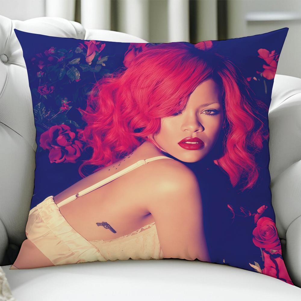 RRihannaES Singer cushion cover Birthday Anniversary Gifts Double Sided Printed Zipper Cushion Cover Soft Skin Bedding