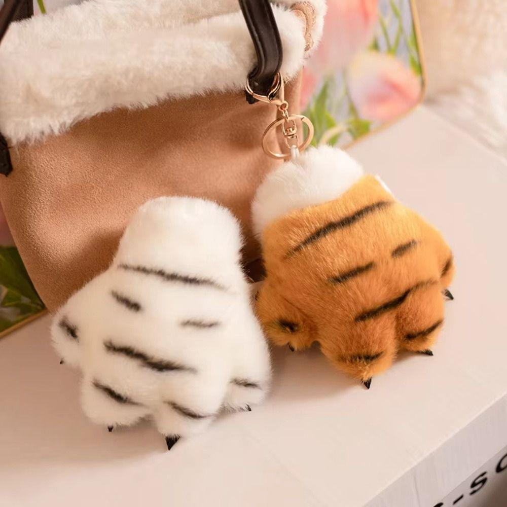 Claw Plush Tiger Claw Plush Pendant Paw Holder Tiger Plush Toy Bag Decoration