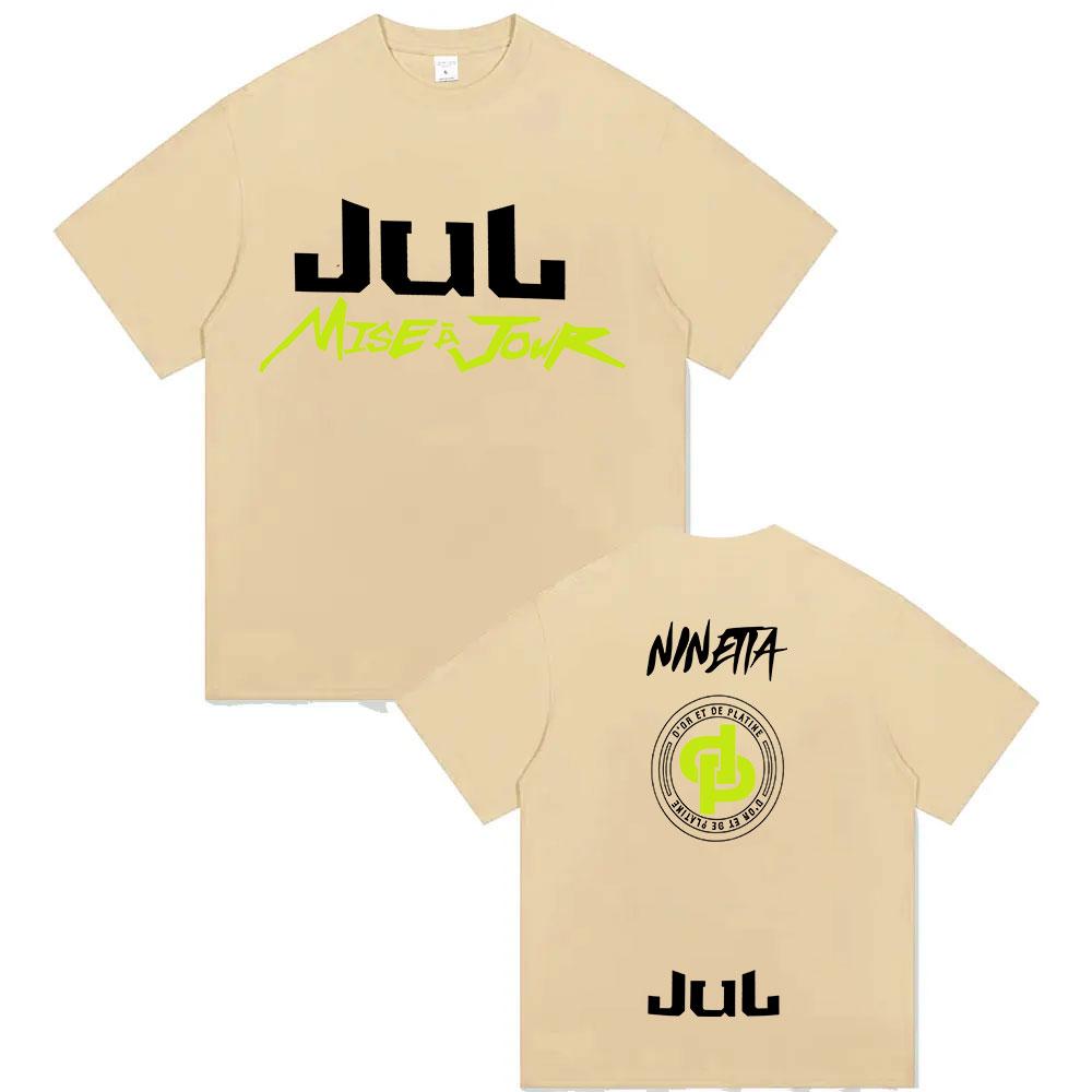 Rapper July Tour 2025 Logo Graphic T-shirt Men and Women Hip-hop French Album Clothing Summer Print 100% Pure Cotton T-shirt