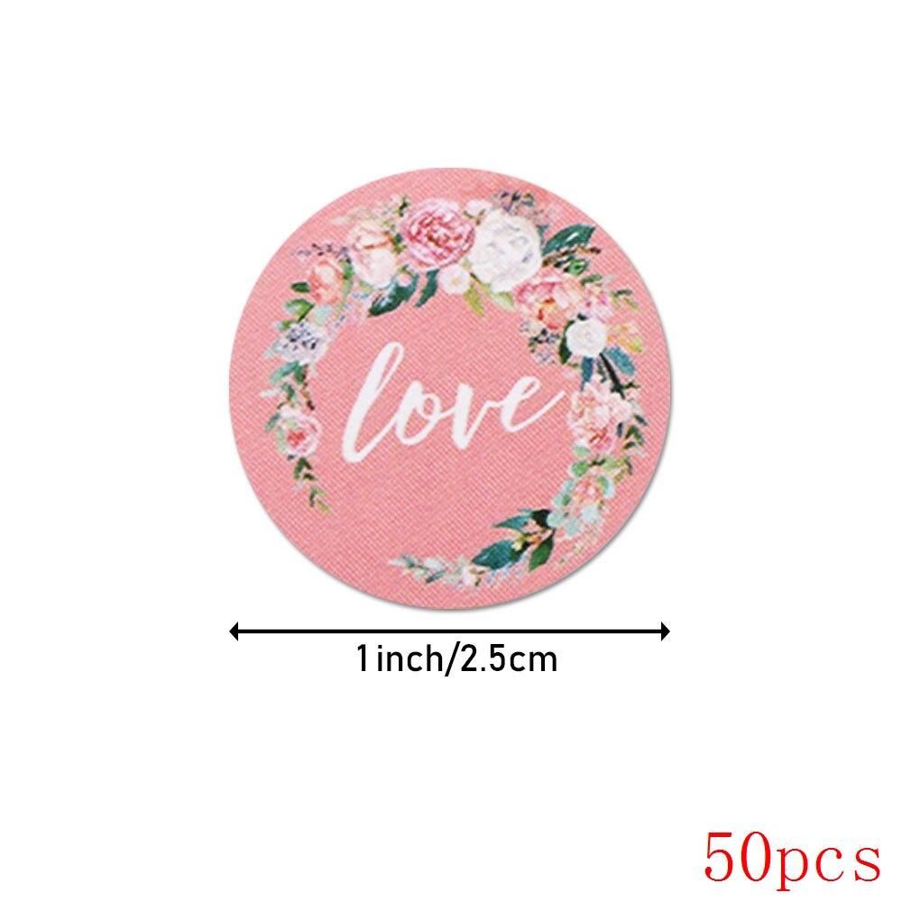 50-500pcs 1 Inch Flower Thank You Stickers Seal Label Handmade Stickers Scrapbooking for Gift Envelope Seals Stickers