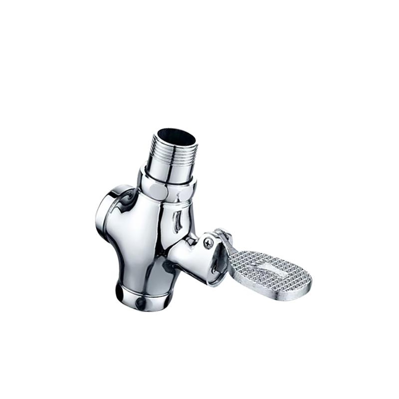 Foot-operated Pedal Brass Eco-Friendly Water Saving Delayed Flush Valve for Urinal and Hotel Toilets-Wall-Mounted Modern Design