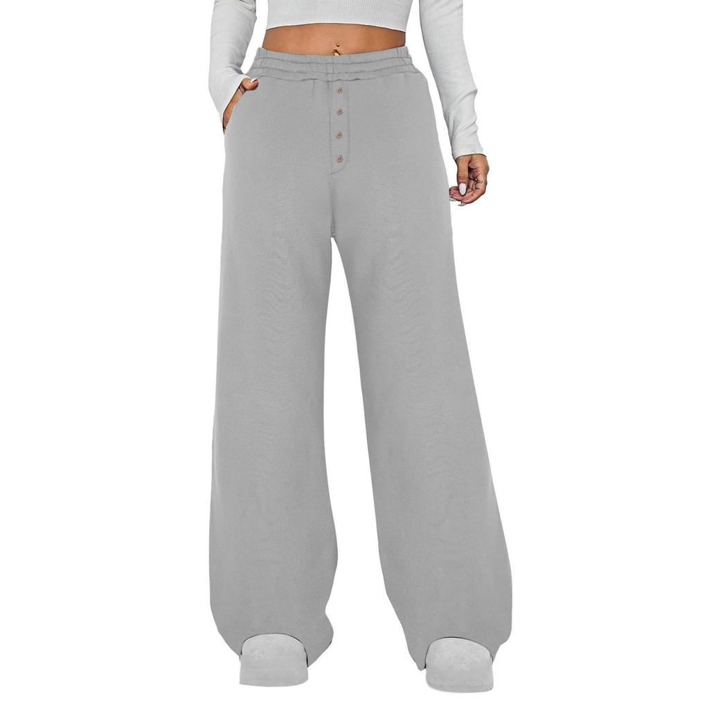 Women's Wide Leg Sweatpants Elastic High Waisted Long Pants Casual Loose Yoga Pants With Pockets