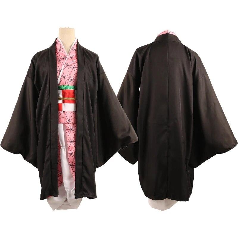 Аниме Камадо Незуко Косплей Костюм Убийца Демонов Кимэцу Но Яиба Костюмы Кимоно Хаори Парик Сабо Костюм для Взрослых Детей Хэллоуин