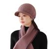 In the elderly hat women's autumn and winter fleece thickened warm ear protection knitted rabbit hair old lady fisherman hat tide