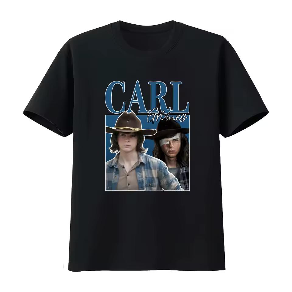 Carl Grimes 90S Walking Dead Chandler Riggs T Shirt GWM4 Fashion Streetwear Men's Clothing Women's Clothing 2026 Summer T Shirt