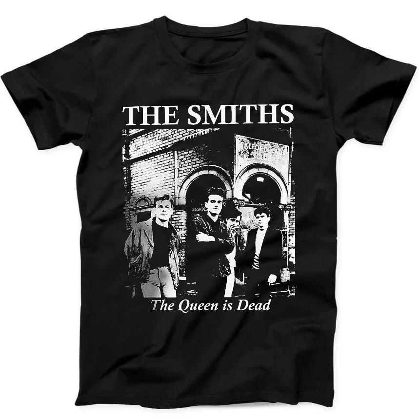 Футболка с надписью "The Smiths: The Queen Is Dead" в стиле панк, черная, размер 20.