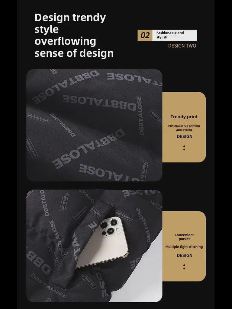 Мужская зимняя повседневная куртка из хлопка с воротником-стойкой - новый модный свободный жилет