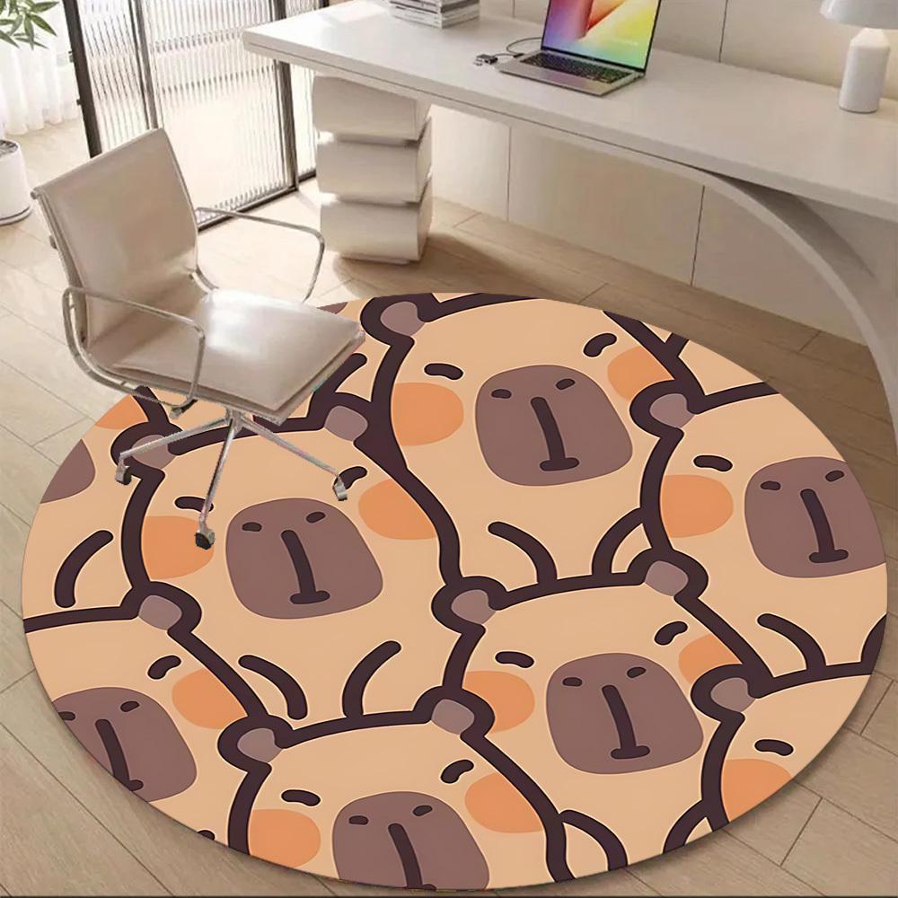 1PC Koala Pattern Office Round Area Rug, Mat Suitable ForOffice, Under Office Chairs Bedroom Living Room Home Decor, Room Deco
