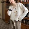 Autumn and Winter Women's Jackets French Small Perfume Short Sweater Women Design Double-breasted Knit Sweater Top Cardigan Jacket