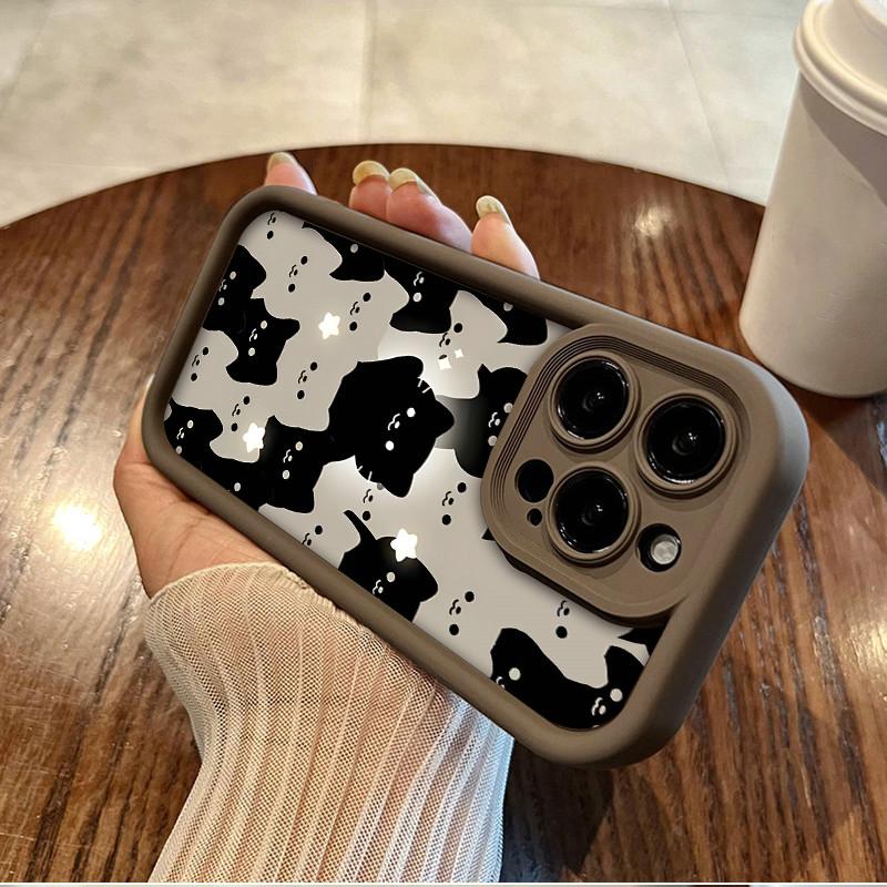 Милый мультяшный кот напечатанный модный чехол гибкий мягкий силиконовый чехол TPU полная задняя крышка для iPhone Samsung