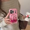 Плюшевый бант-сердечко для чехла мобильного телефона iPhone17 Apple 16promax модный 15/14/13
