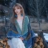 Ethnic Style Knitted Poncho Cape Vintage Bohemian Tassel Cloak Warm Shawl Travel Coat Cardigan Sweater
