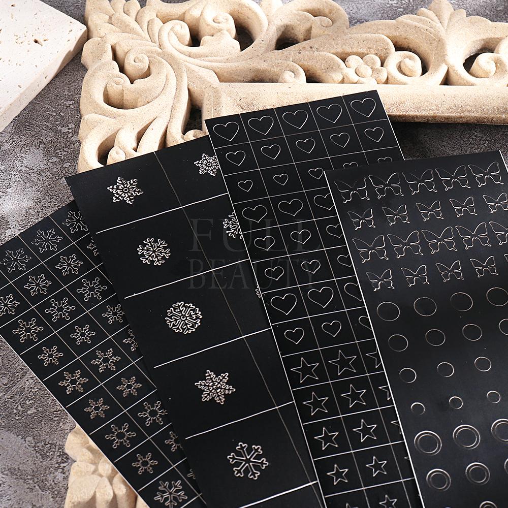 1 шт. дизайн ногтей сердце цветок бабочка выдалбливают трафаретные наклейки для ногтей распылением шаблоны для рисования переводная бумага ползунки ZPG