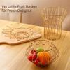 Nordic-style Hollow Structure Foldable Fruit Basket Scalable Modern Candy Dessert Rack Simple Storage Basket Kitchen Organizer
